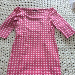 Sailor and Sailor wide neck white/pink 3/4 sleeve dress, beautiful!